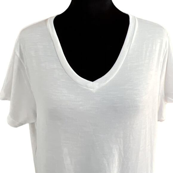 LAT Sublivie Ladies Fitted Sublimation Tee Shirt Top Solid White V-Neck Large - Picture 3 of 10